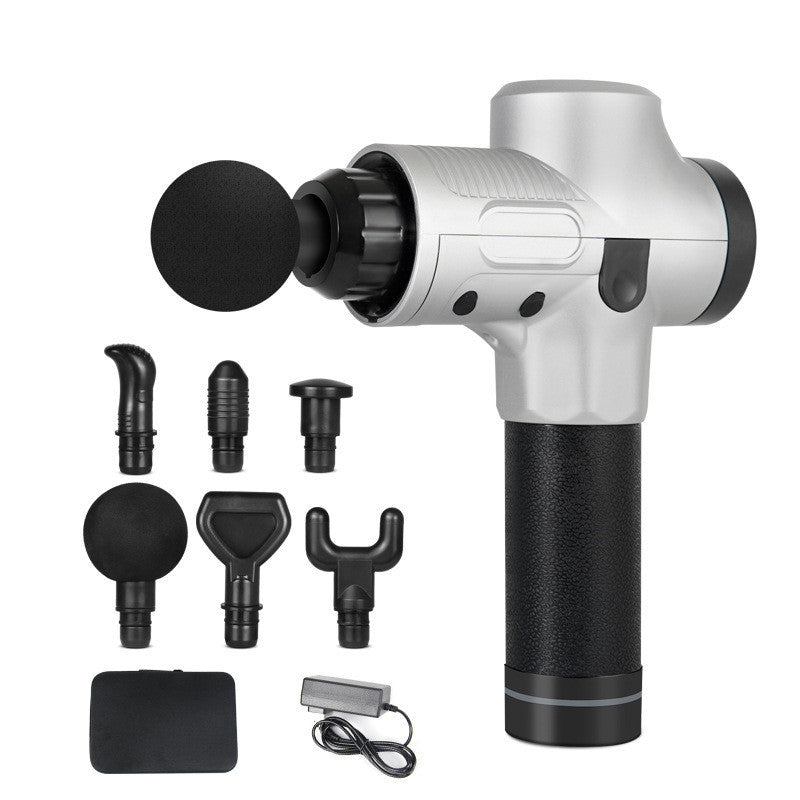 Percussion Massage Gun – Deep Tissue Muscle Recovery with 6 Heads & 20 Speeds (Quiet, USB-C)