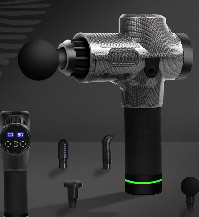 Percussion Massage Gun – Deep Tissue Muscle Recovery with 6 Heads & 20 Speeds (Quiet, USB-C)